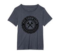 Pit Crew Life: Go FTE Mechanic Pride Tire Emblem T-Shirt, Women's Plus, Heather Blue, 1X