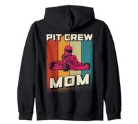 Pit Crew Mom Go Kart Birthday Karting Mom Go Kart Mom Zip Hoodie