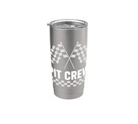 Pit Crew Racing Flag Auto Men Women Auto Stainless Steel Insulated Tumbler