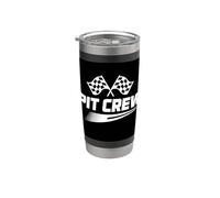 Pit Crew Racing Flag Auto Men Women Auto Stainless Steel Insulated Tumbler