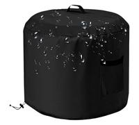 PIT FIRE COVER - Round Waterproof Protector - Heavy Duty Exterior | Top Handle Shield Weather Resistant Snow Guard for Rain Dust, for Patio Furniture for the Patio for the