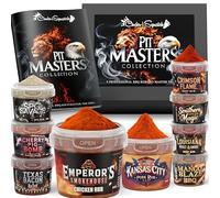 Pit Masters BBQ Rubs - 9 Premium Spice Blend Seasonings for Pork, Chicken & Beef by Cinder & Squatch | Perfect for Grilling, Smoking & American Barbecue Fans | Complete BBQ Rub Gift Set for Foodies