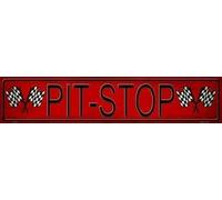Pit Stop Metal Street Sign Retro Wall Decor Vintage Tin Signs 4"x16"