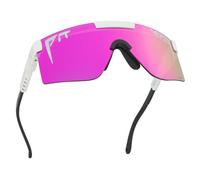 Pit Viper Sunglasses I The Original 2.0 I Wide Fit I HDPV Polarized Lens, Indestructible Frame I Turbo Adjustable for Perfect Fit I Micro Fiber Bag & Retainer Straps I Pink Lens, White Frame