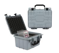 PIT66 Travel Waterproof Graduated Card Storage Box, Holds 45 PPE Graded Cards or 25BGS Graded Cards or 100 ungraded Cards, Card Storage Box for Trading Cards, Grey