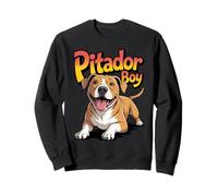 Pitador Boy Cartoon Pitbull Labrador Retriever Mix Breed Dog Sweatshirt