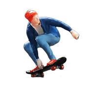 Pitadue 1/64 Scale Skateboard Boy Girl Figure For Creative Dioramas Projects And Miniature Railway Scene Building Kits Decors