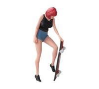 Pitadue 1/64 Scale Skateboard Boy Girl Figure For Creative Dioramas Projects And Miniature Railway Scene Building Kits Decors