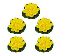 Pitadue 5Pcs 17cm Large Artificial Floating Foam Flower Realistic Water Lilies Pond Plant For Water Garden Decoration Floating Flower Pond Decoration