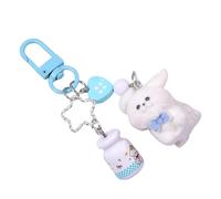Pitadue Aesthetic Keychain Charms Cartoon Bag Charm Pendant Flocking Dog Keychains Charms Hanging Ornament For Womens Girls Bag Pendant Charm