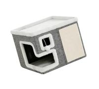 Pitadue Double Deck Cats Bed House for Pet Indoor Shelter with Pad Foldable Design Kittens Rest Shelter Place Space Saving Foldable House with Pad Double Design