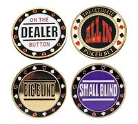 Pitadue Elegant Button Cards Guard Protector Metal Coin Dealers Pucks Buttons Big Blind Small Blind Button