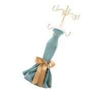 Pitadue Elegant Jewelry Stand For Women Blue Mannequin Princess Dress Necklace Earring Stand Holder With Gold Accent Decorative Vanity Jewelry Stand
