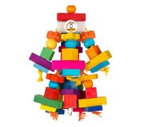 Pitadue Multicolor Wooden Beak Grinding Toy for Media Big Parrots Encouraging Exercise and Exploration Durability Bird Toy