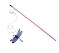 Pitadue Multicolored Dragonflies Cats Teaser Exercise Toy with Bells Interactive Teasing Wand for Kitten Playtimes Activity Short Handle Cats Teaser Wand