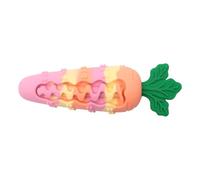 Pitadue Not Deadly Elastomer Dog Teething Toy Carrot Shape with Noise Maker for Aggressive Consumers Permanent Chew Immune Carrot Dog Toy