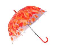 Pitadue Rain Umbrellas Dome Birdcage Automatic Clear Bubble Umbrella With Leaf See Through Dome Canopy Windproof Stick Umbrella