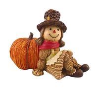 Pitadue Thanksgiving Day Pumpkin Figurine Thanksgiving Statue Scarecrow Ornaments For Home Deskpot Cupboard Props Decor