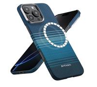 PITAKA Magnetic Case for iPhone 16 Pro Lightweight and Slim Aramid Fibre Protective Case with Premium Texture and Precise Cuts [MagEZ Case 5-Tactile Woven] Moonrise