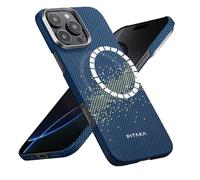 PITAKA Magnetic Case for iPhone 16 Pro Max Lightweight and Slim Aramid Fibre Protective Case with Premium Texture and Precise Cuts [MagEZ Case 5-Tactile Woven] Milky Way Galaxy