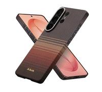 PITAKA Magnetic Case for Samsung Galaxy S26 Ultra with Aaron Button Responsive Touch Thin and Light Aramid Fibre Rugged Cover in Carbon Fibre Look Phone Cover [Ultra Slim Case] Sunset