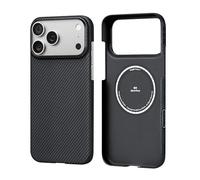 PITAKA Magnetic iPhone 17 Pro Max Aramid Fibre Case with Sensitive Camera Control Button Compatible with MagSafe Ultra Thin & Light in Caseless Touch Feeling [Ultra Slim Case] Black