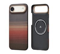 pitaka Magnetic iPhone Air Aramid Fibre Protective Case with Premium Texture Compatible with MagSafe Ultra Thin & Light in Caseless Touch Feeling and Carbon Fibre Look [Ultra Slim] Sunset