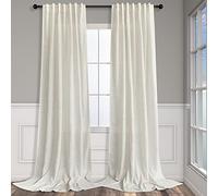 PiTalk Off White Curtains 60 Inch Wide 2 Panels Back Tab Pocket Extra Large Linen Drapes Semi Sheer Room Dividers Patio Curtains for Sliding Glass Door Apartment Width 60x96 Long Cream Ivory, Natural