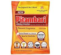 Pitambari Shining Powder for 6 Types of Metals (Copper, Brass, Steel, Iron, Silver, Aluminum) for Puja Utensils - 150Grm