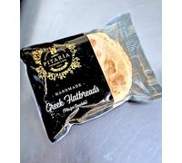 Pitaria Artisan Greek Flatbreads, Handmade Pita for Souvlaki medium sized 13cm - 15cm, 2 packs of 4 breads.
