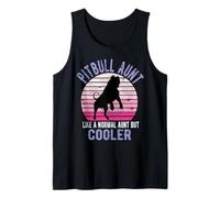 Pitbull Auntie Like a Normal Aunt Theme Retro Pit Bull Lover Tank Top