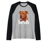 Pitbull Bruh Funny Dog Lover Meme Misunderstood Art Tee Raglan Baseball Tee