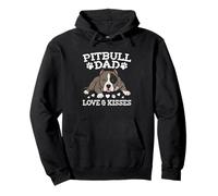 Pitbull Dad Love & Kisses Heartwarming Design Pullover Hoodie