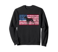 Pitbull Dad Vintage American Flag Patriotic Pitbull Dog Sweatshirt