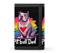Pitbull Dad Wallet Slim Trifold Purse Card Holder Money Pouch Organizer Wallets
