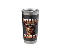 Pitbull Daddy Fathers Day Papa American Pit Bull Terrier Dad Stainless Steel Insulated Tumbler