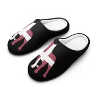 Pitbull Denmark Flag Cotton Slipper Cozy Plush Slippers Indoor House Closed Toe Shoes Anti-Skid Comfortable 11-12（42-43）