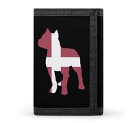 Pitbull Denmark Flag Mens Trifold Wallet Classic Credit Card Case Slim Purse with ID Window