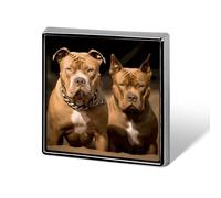 Pitbull Dogs Badge Brooches Unique And Distinctive Square Alloy Emblem Brooch Cute Patterns Casual Clothing Pin For Clothing, Backpacks, Hats, Business Events & Daily Decoration