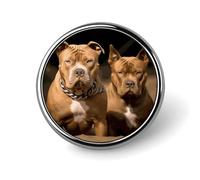 Pitbull Dogs Button Pin Round Alloy Lapel Pins Badges Novelty Funny Enamel Pins Button Lapel Personalized Pinback Button Badges Cute Brooche Pin for Backpacks Jackets Bags