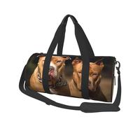 Pitbull Dogs Duffle Bag for Women Men Personal Item Travel Bags Canvas Weekender Overnight Bag Lightweight Sports Tote Gym Bags Carry On Luggage Bag, Black, One Size