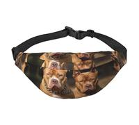 Pitbull Dogs Fanny Pack for Men Women Crossbody Waist Bag Everywhere Belt Bag Wallet Hip Bum Bag with Adjustable Strap Casual Chest Bag for Outdoor Hiking Cycling, Black, One Size