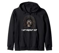 Pitbull Dreadlocks I Let Myself Out Pit Bull Black Dreads Zip Hoodie