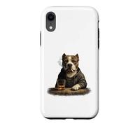 Pitbull Drinking Whiskey Vintage Bad Attitude Men Liquor Case for iPhone XR