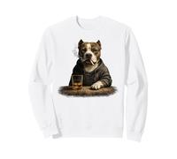 Pitbull Drinking Whiskey Vintage Bad Attitude Men Liquor Sweatshirt