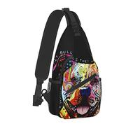 Pitbull Florecent Dog Outdoor Crossbody Shoulder Bag for Unisex Young Adult Hiking Sling Backpack