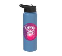 Pitbull Glasses Bubblegum line Work Humorous Classic Animal Stainless Steel Insulated Water Bottle