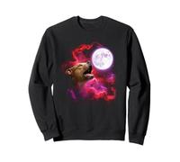 Pitbull howling at the moon pink purple Sweatshirt