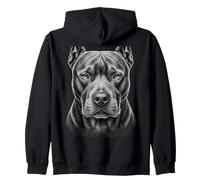 Pitbull Illustration Pit Bull Pittie Graphic Zip Hoodie