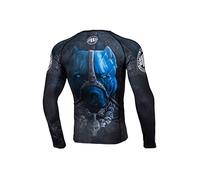 Pitbull Long Sleeve Rash Guard Pit Bull West Coast Skull Dog 18, black, XL